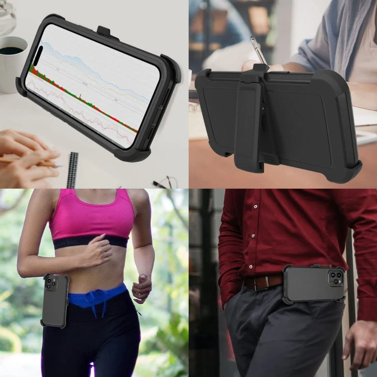 Black Tough Military Grade Drop Proof Holster Belt Clip For IPhone 14 Pro 5 Black Tough Military Grade Drop Proof Holster Belt Clip For IPhone 14 Pro - Image 5