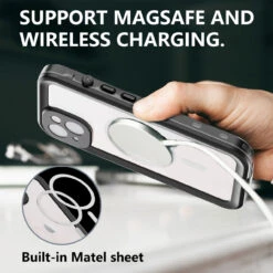 Black Waterproof Heavy Duty Magsafe Case For IPhone 14 29 Black Waterproof Heavy Duty Magsafe Case For IPhone 14 -Cheap NewCase Store iphone 14 waterproof case black 9 35256.1682647871