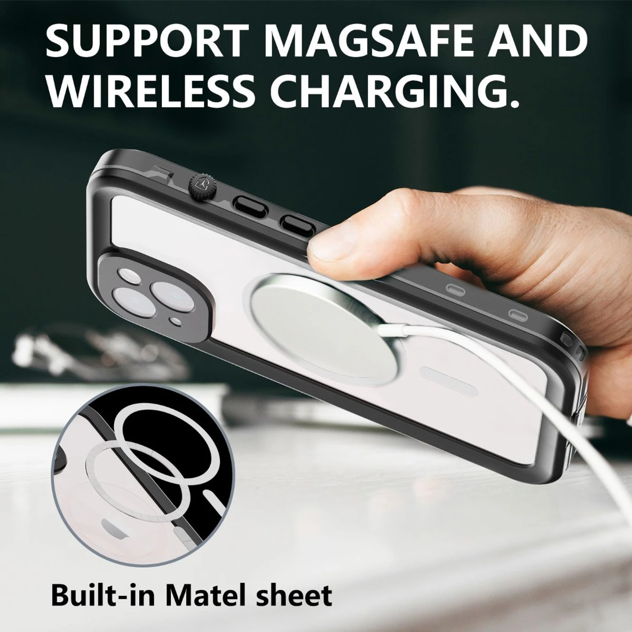 Black Waterproof Heavy Duty Magsafe Case For IPhone 14 12 Black Waterproof Heavy Duty Magsafe Case For IPhone 14 - Image 12