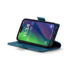 Blue Genuine CaseMe Litchi Textured Wallet Case For IPhone 15 -Cheap NewCase Store iphone 15 caseme 023 wallet case blue 5 86220.1696555909