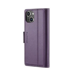 Purple IPhone 15 CaseMe RFID Blocking Wallet Flip Folio Case -Cheap NewCase Store iphone 15 caseme 023 wallet case purple 3 94475.1696555911
