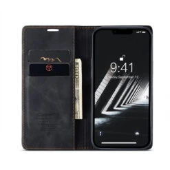 Black IPhone 15 CaseMe Slim 2 Card Slot Classy Wallet Case -Cheap NewCase Store iphone 15 caseme slim wallet case black 4 03715.1696480832