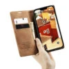 Brown CaseMe Compact Flip Magnetic Wallet Case For IPhone 15