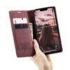 Wine IPhone 15 CaseMe Compact Flip Magnetic Wallet Case