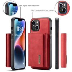 Red IPhone 15 DG.Ming M2 Series Case Removable 3 Fold Wallet 13 Red IPhone 15 DG.Ming M2 Series Case Removable 3 Fold Wallet -Cheap NewCase Store iphone 15 dg ming m2 series red 7 43645.1700649815