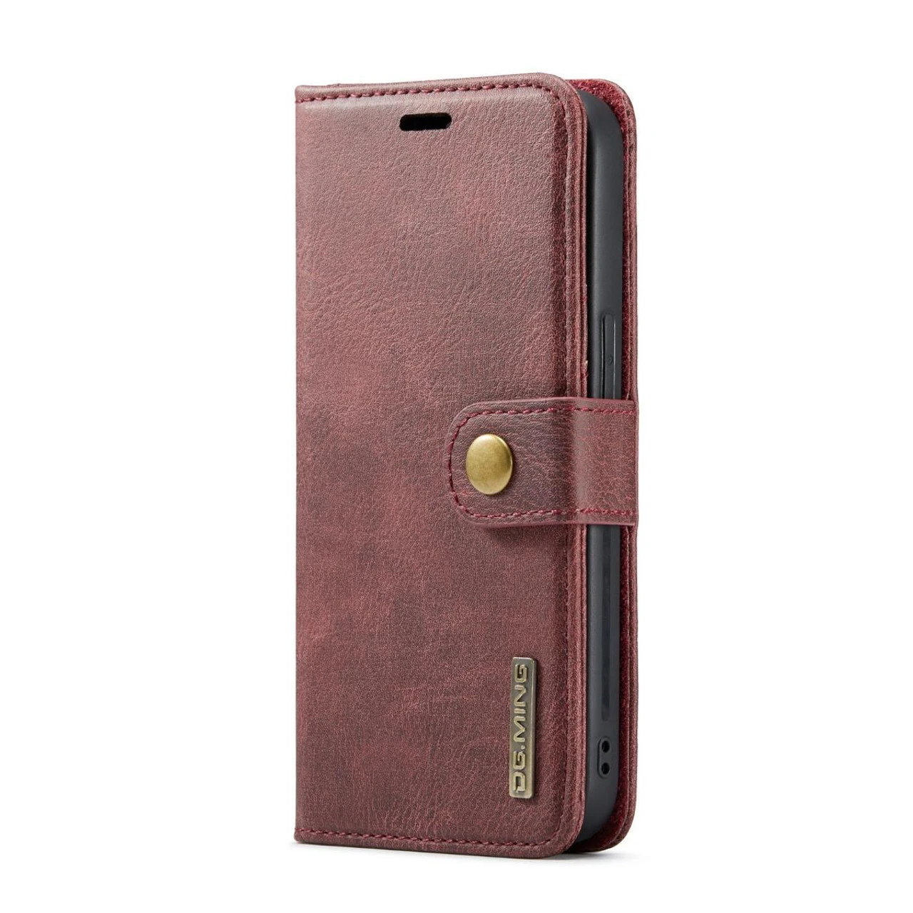 Red DG.Ming Luxury Leather Wallet With Magnetic Case Cover For IPhone 15 2 Red DG.Ming Luxury Leather Wallet With Magnetic Case Cover For IPhone 15 - Image 2