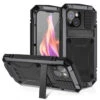Black IPhone 15 Full Body Metal Case Built-In Screen Protector