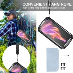 Black IPhone 15 Full Body Metal Case Built-In Screen Protector -Cheap NewCase Store iphone 15 extreme metal military case black 7 74962.1695005602