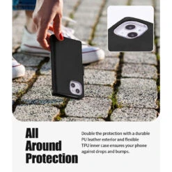 Black Mercury Mansoor 9 Card Slot Wallet Case For IPhone 15 -Cheap NewCase Store iphone 15 mercury mansoor diary wallet black 3 28384.1691754978