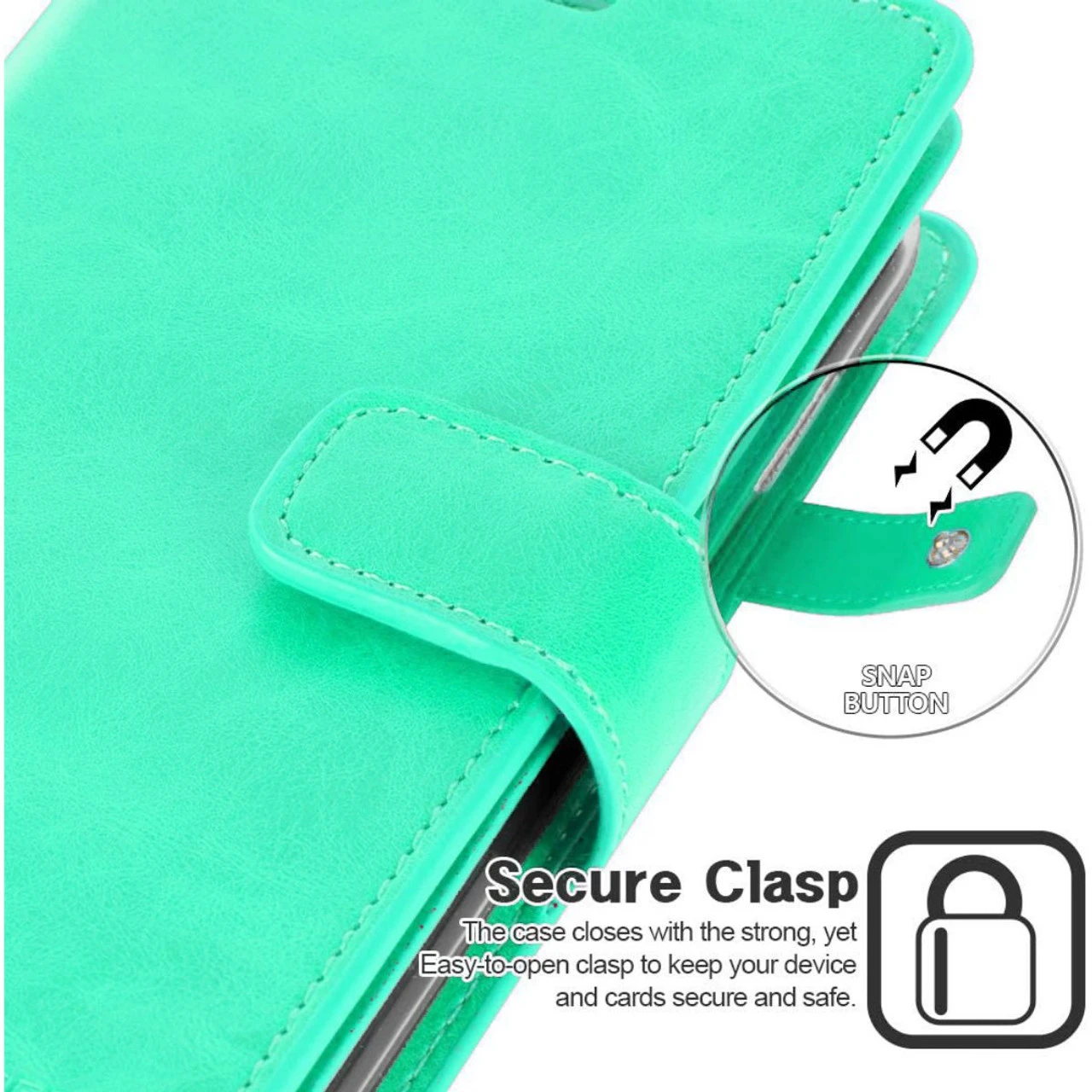 Mint Green Mercury Mansoor Diary Flip Wallet Case For IPhone 15 4 Mint Green Mercury Mansoor Diary Flip Wallet Case For IPhone 15 - Image 4