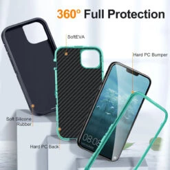 Dark Blue Full Body Heavy Duty Defender Case For IPhone 15 -Cheap NewCase Store iphone 15 military grade defender case dark blue 3 95925.1694657198
