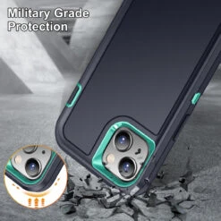 Dark Blue Full Body Heavy Duty Defender Case For IPhone 15 -Cheap NewCase Store iphone 15 military grade defender case dark blue 5 82106.1694657198