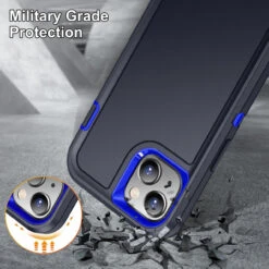 Navy IPhone 15 Tough Military Grade Drop Proof Defender Case -Cheap NewCase Store iphone 15 military grade defender case navy 5 59762.1694657195