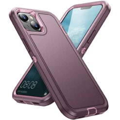Purple IPhone 15 Rugged Full Body Heavy Duty Shock Proof Case -Cheap NewCase Store iphone 15 military grade defender case purple 7 62513.1694657190