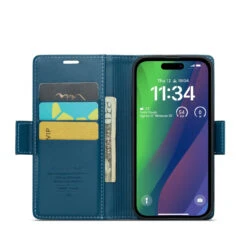 Blue IPhone 15 Plus Genuine CaseMe Compact Magnetic Wallet Case -Cheap NewCase Store iphone 15 plus caseme 023 wallet case blue 4 85227.1696555943
