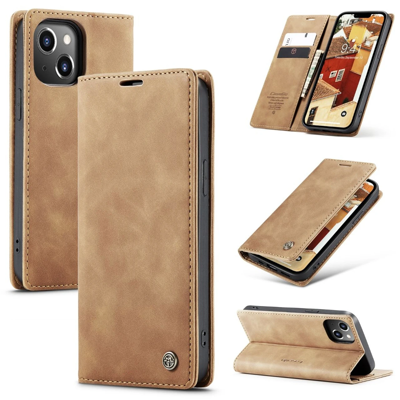 Brown IPhone 15 Plus CaseMe Soft Matte Exceptional Wallet Case 2 Brown IPhone 15 Plus CaseMe Soft Matte Exceptional Wallet Case - Image 2