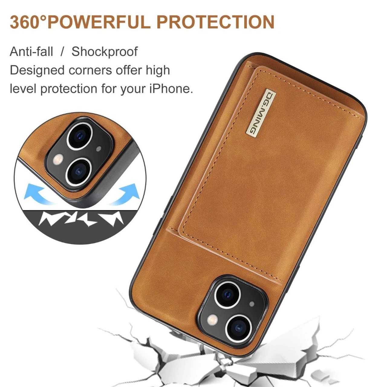 Brown IPhone 15 Plus DG.Ming M2 Case With Detachable Magnetic Wallet 5 Brown IPhone 15 Plus DG.Ming M2 Case With Detachable Magnetic Wallet - Image 5