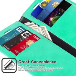 Mint Green IPhone 15 Plus Mercury Mansoor 9 Card Slot Wallet Case -Cheap NewCase Store iphone 15 plus mercury mansoor diary wallet mint green 3 68854.1691754986