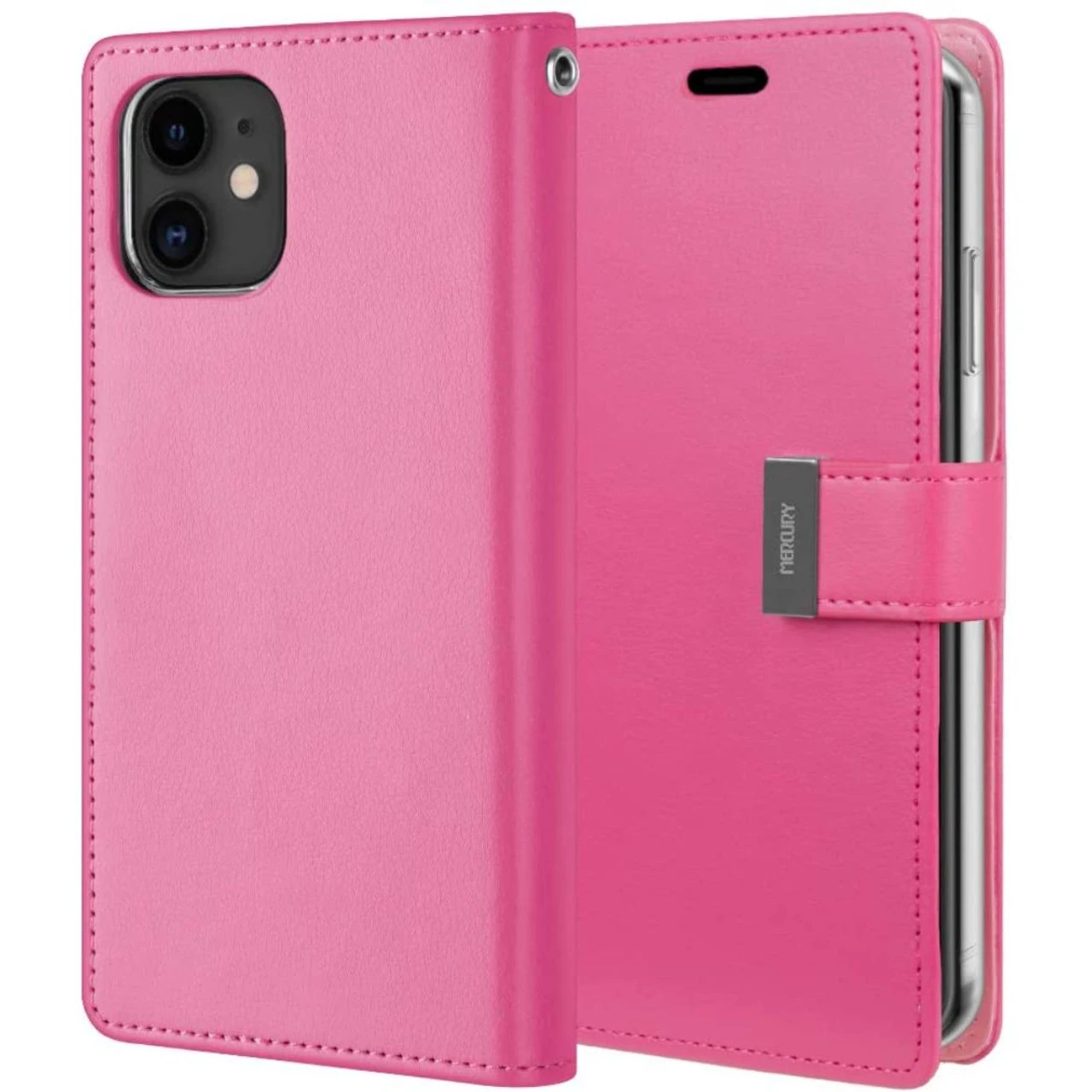 Hot Pink IPhone 15 Plus Genuine Mercury Rich Diary Wallet Case 3 Hot Pink IPhone 15 Plus Genuine Mercury Rich Diary Wallet Case - Image 3