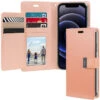 Rose Gold Mercury Rich Diary 6 Card Slot Wallet Case For IPhone 15 Plus