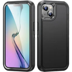 Black IPhone 15 Plus Military Full Body Shock Proof Defender Case