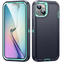 Dark Blue Rugged Full Body Heavy Duty Shock Proof Case For IPhone 15 Plus
