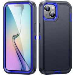 Navy Full Body Heavy Duty Defender Case For IPhone 15 Plus