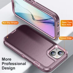 Purple IPhone 15 Plus Heavy Duty Military Defense Drop Proof Case -Cheap NewCase Store iphone 15 plus military grade defender case purple 3 77775.1694657203