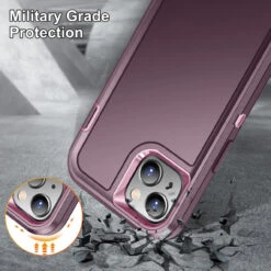 Purple IPhone 15 Plus Heavy Duty Military Defense Drop Proof Case -Cheap NewCase Store iphone 15 plus military grade defender case purple 6 17451.1694657203