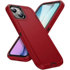Red Rugged Full Body Heavy Duty Shock Proof Case For IPhone 15 Plus -Cheap NewCase Store iphone 15 plus military grade defender case red 7 17806.1694657205