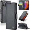 Black IPhone 15 Pro CaseMe RFID Blocking Wallet Flip Folio Case