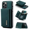 Green DG.Ming M2 Series Case Removable 3 Fold Wallet For IPhone 15 Pro