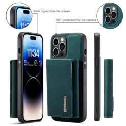 Green DG.Ming M2 Series Case Removable 3 Fold Wallet For IPhone 15 Pro -Cheap NewCase Store iphone 15 pro dg ming m2 series green 7 61375.1700649829