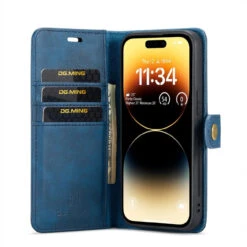 Blue DG.Ming M2 Magnetic Shockproof Case Leather Wallet For IPhone 15 Pro -Cheap NewCase Store iphone 15 pro dg ming wallet magnetic case blue 4 90433.1700735046