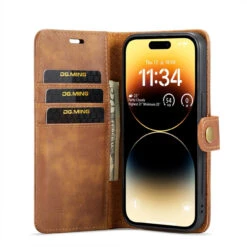 Brown IPhone 15 Pro DG.Ming Premium 2 In 1 Magnetic Case And Wallet -Cheap NewCase Store iphone 15 pro dg ming wallet magnetic case brown 4 92439.1700735048