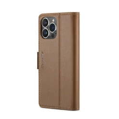 Brown IPhone 15 Pro Max CaseMe Soft Matte Anti-Theft Wallet Case -Cheap NewCase Store iphone 15 pro max caseme 023 wallet case brown 3 62937.1696555930