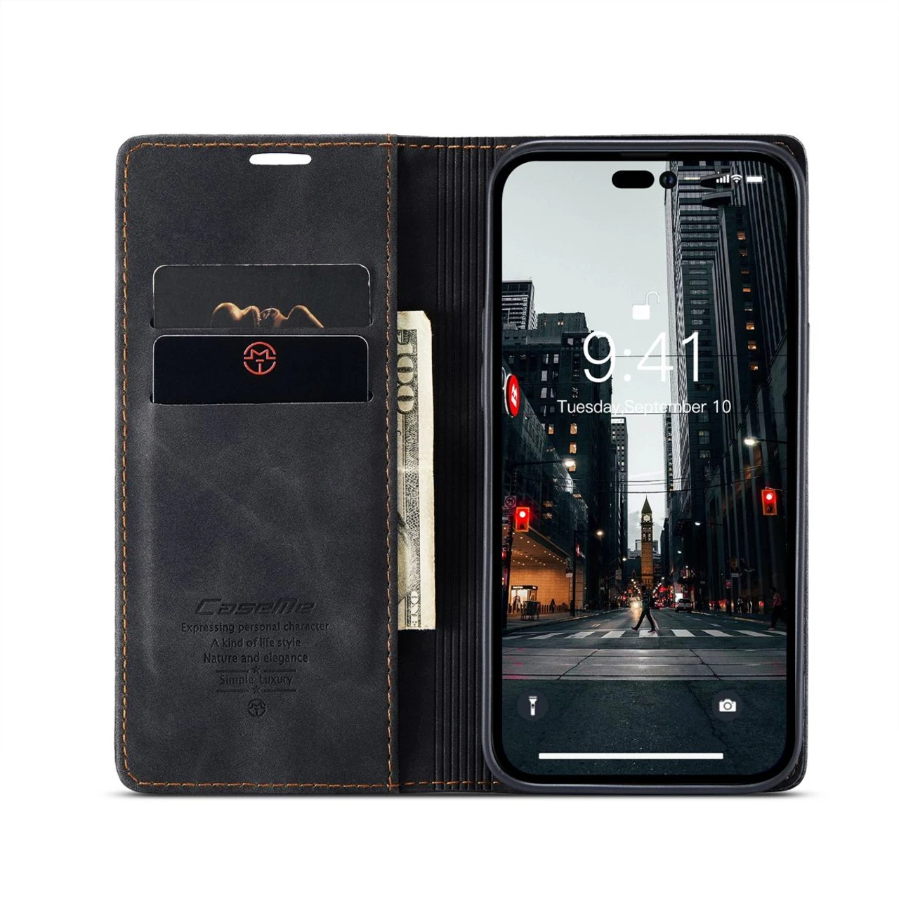 Black CaseMe Slim Magnetic Classy Wallet Case For IPhone 15 Pro Max 5 Black CaseMe Slim Magnetic Classy Wallet Case For IPhone 15 Pro Max - Image 5
