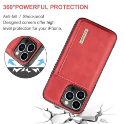 Red IPhone 15 Pro Max DG.Ming M2 Case With Detachable Magnetic Wallet -Cheap NewCase Store iphone 15 pro max dg ming m2 series red 5 05842.1700649839