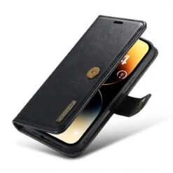 Black IPhone 15 Pro Max DG.Ming Textured 3 Card 1 Cash Wallet Magnetic Case -Cheap NewCase Store iphone 15 pro max dg ming wallet magnetic case black 6 26798.1700735052