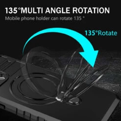 Black Magnetic Metal Circle Ring Holder Case For IPhone 15 Pro Max -Cheap NewCase Store iphone 15 pro max magnetic holder phone case black 5 23351.1694656779