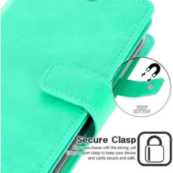 Mint Green Mercury Mansoor Diary Flip Wallet Case For IPhone 15 Pro Max -Cheap NewCase Store iphone 15 pro max mercury mansoor diary wallet mint green 4 91665.1691754997