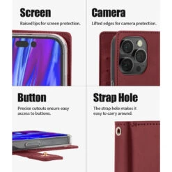 Wine Genuine Mercury Mansoor Diary Wallet Case For IPhone 15 Pro Max -Cheap NewCase Store iphone 15 pro max mercury mansoor diary wallet wine 6 74950.1691926807