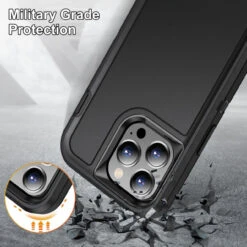 Black Tough Military Grade Drop Proof Defender Case For IPhone 15 Pro Max -Cheap NewCase Store iphone 15 pro max military grade defender case black 6 27500.1694657224