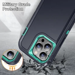 Dark Blue Tradies Military Defender Heavy Duty Case For IPhone 15 Pro Max -Cheap NewCase Store iphone 15 pro max military grade defender case dark blue 5 11741.1694657234