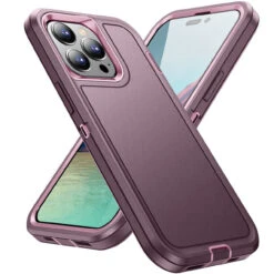 Purple Heavy Duty Military Defense Drop Proof Case For IPhone 15 Pro Max -Cheap NewCase Store iphone 15 pro max military grade defender case purple 7 67238.1694657227
