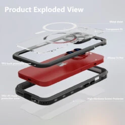 Black Waterproof Magsafe Defender Case For IPhone 15 Pro Max -Cheap NewCase Store iphone 15 pro max waterproof case black 4 97949.1696993164