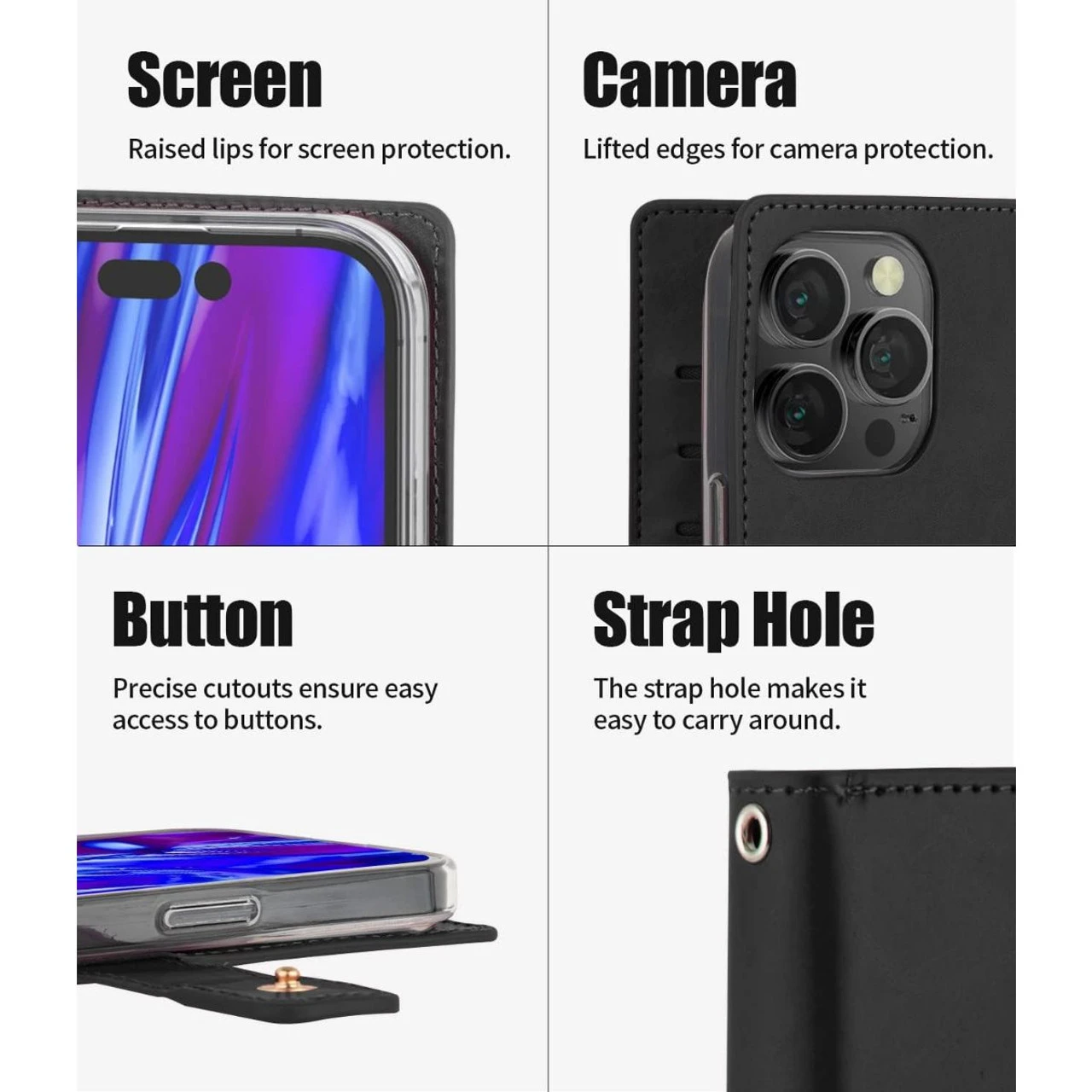 Black IPhone 15 Pro Mercury Mansoor Diary Flip Wallet Case 6 Black IPhone 15 Pro Mercury Mansoor Diary Flip Wallet Case - Image 6