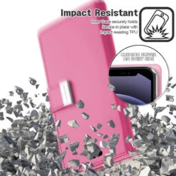 Hot Pink IPhone 15 Pro Functional Mercury Rich Diary Wallet Case -Cheap NewCase Store iphone 15 pro mercury rich diary wallet hot pink 5 28972.1692075128