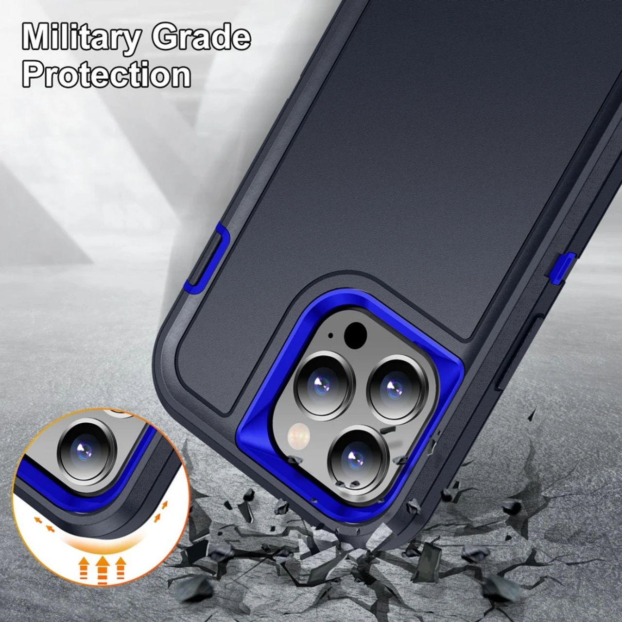 Navy Military Full Body Shock Proof Defender Case For IPhone 15 Pro 5 Navy Military Full Body Shock Proof Defender Case For IPhone 15 Pro - Image 5