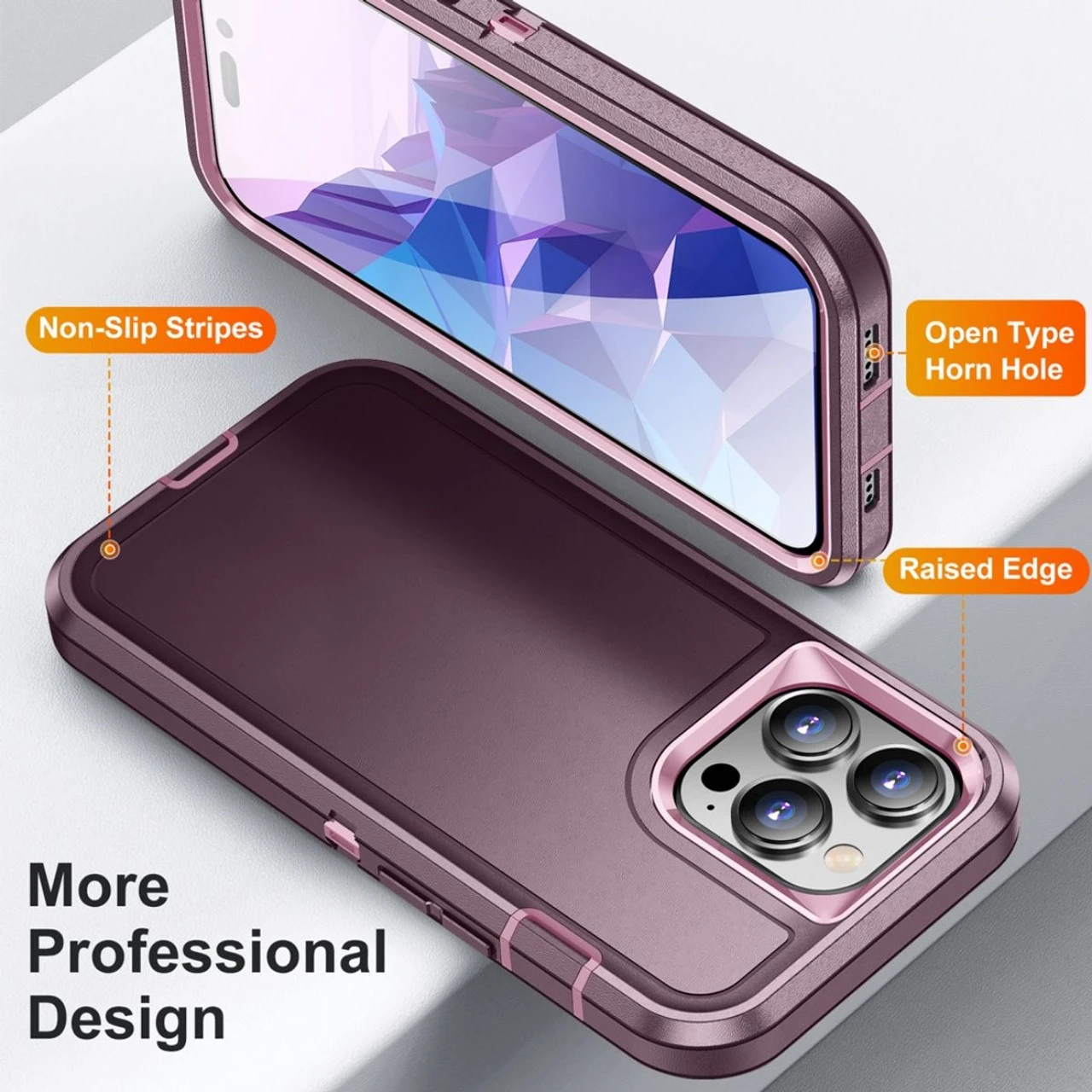 Purple Heavy Duty Defender Military Grade Case For IPhone 15 Pro 2 Purple Heavy Duty Defender Military Grade Case For IPhone 15 Pro - Image 2